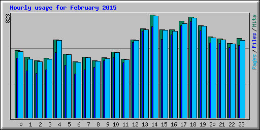 Hourly usage for February 2015