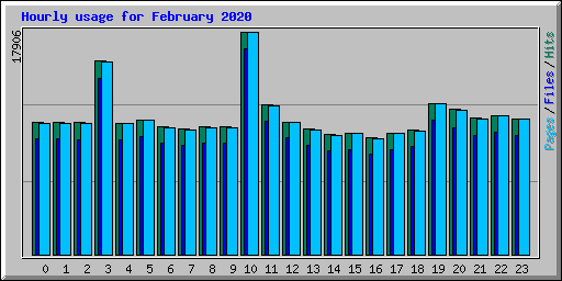 Hourly usage for February 2020